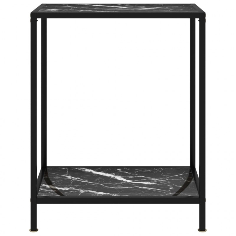 Stolik konsolowy, czarny, 60x35x75 cm, szkło hartowane