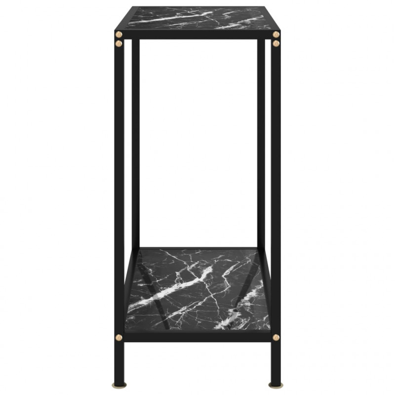 Stolik konsolowy, czarny, 60x35x75 cm, szkło hartowane