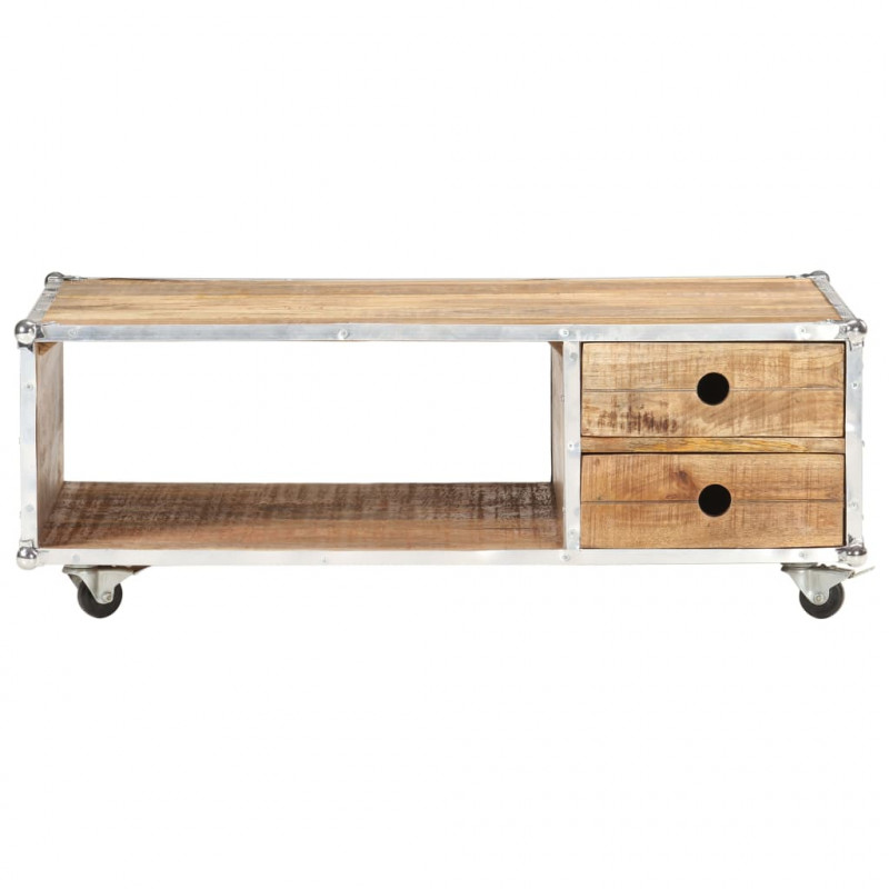 Stolik kawowy, 89x59x33 cm, lite, surowe drewno mango