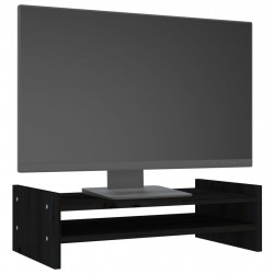 Podstawka na monitor, czarna, 50x27x15 cm, lite drewno sosnowe