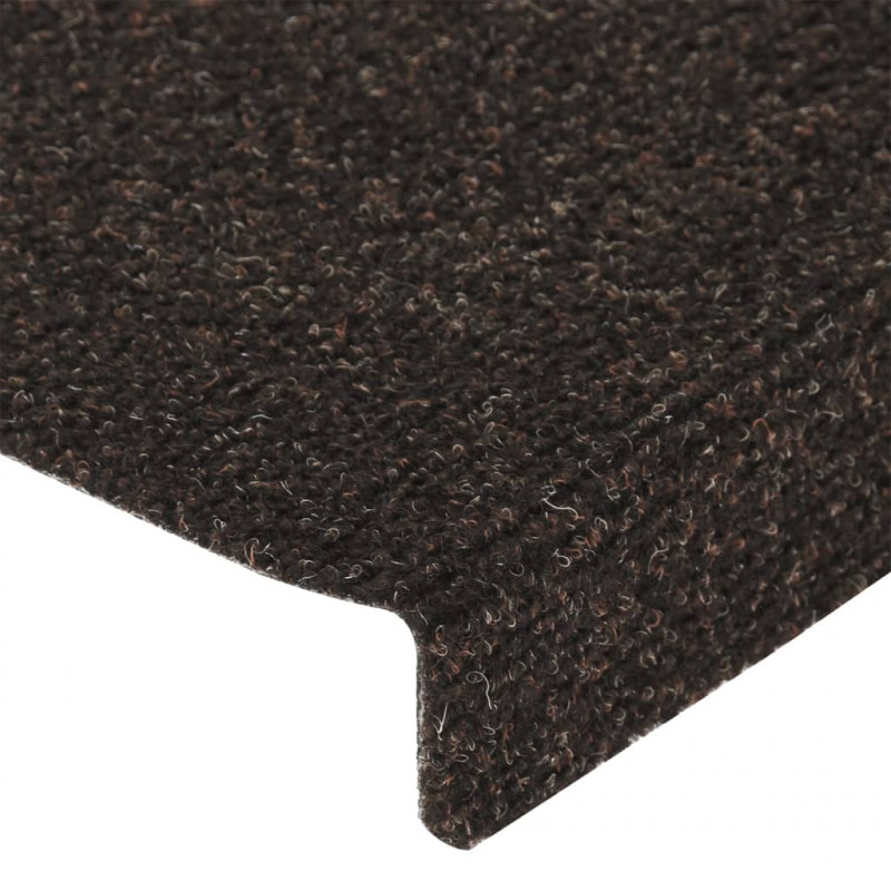 Nakładki na schody, 15 szt., igłowane, 65x21x4cm, ciemnobrązowe