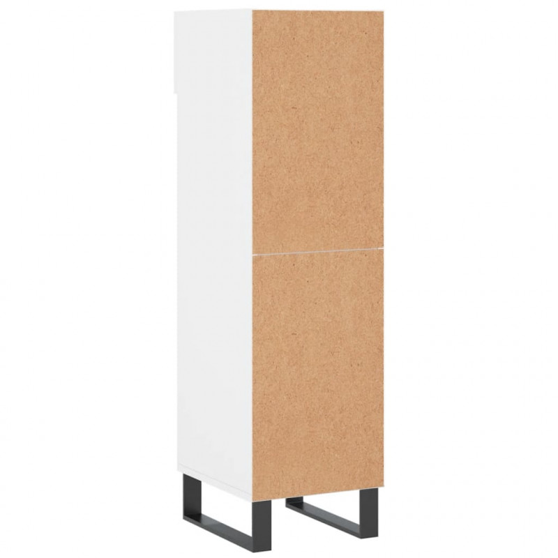 Szafka na buty, biała, 30x35x105 cm, materiał drewnopochodny