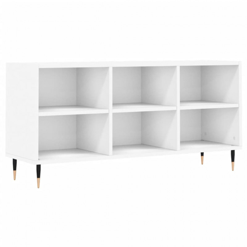 Szafka pod TV, biała, 103,5x30x50 cm, materiał drewnopochodny