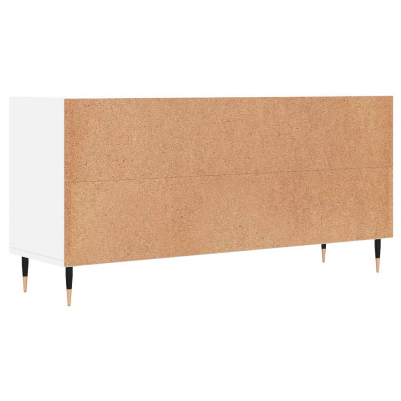 Szafka pod TV, biała, 103,5x30x50 cm, materiał drewnopochodny
