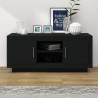 Szafka pod TV, czarna, 102x35x45 cm, materiał drewnopochodny