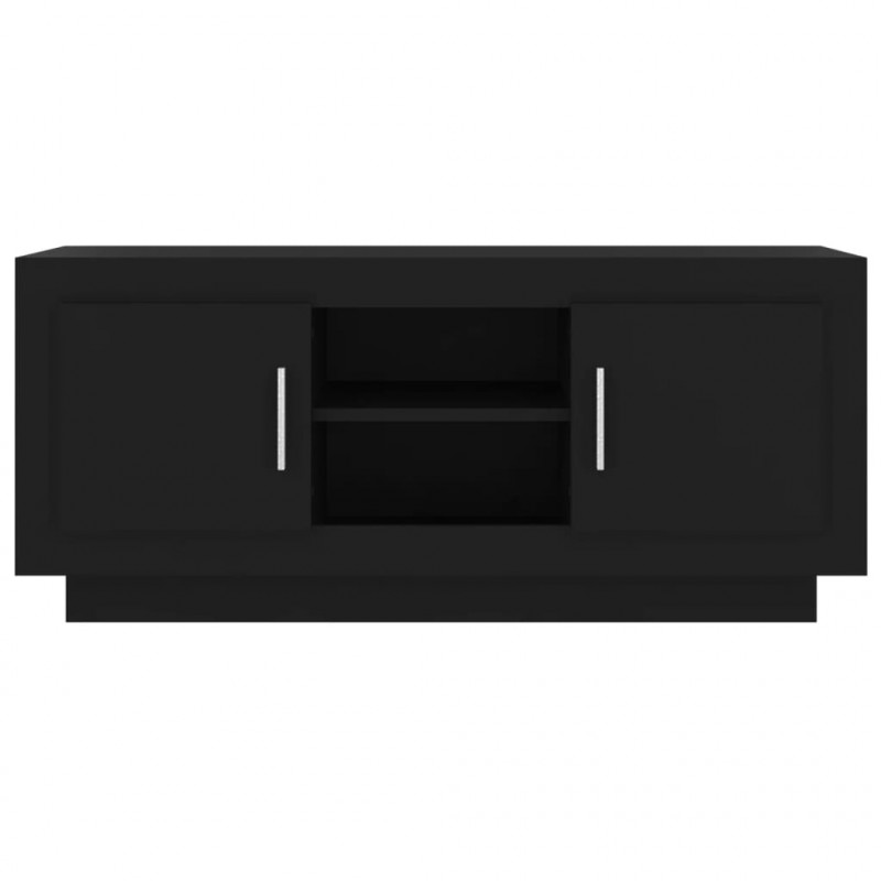 Szafka pod TV, czarna, 102x35x45 cm, materiał drewnopochodny
