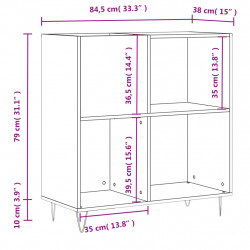 Szafka na płyty, biała, 84,5x38x89 cm, materiał drewnopochodny