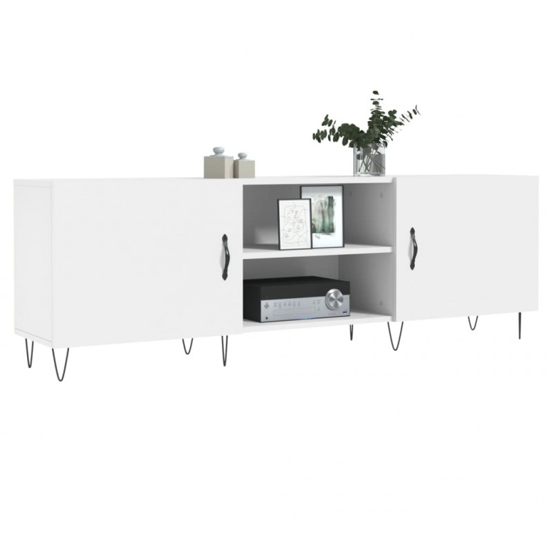 Szafka pod TV, biała, 150x30x50 cm, materiał drewnopochodny