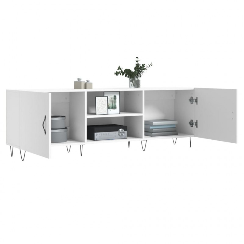 Szafka pod TV, biała, 150x30x50 cm, materiał drewnopochodny