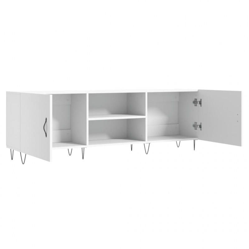Szafka pod TV, biała, 150x30x50 cm, materiał drewnopochodny