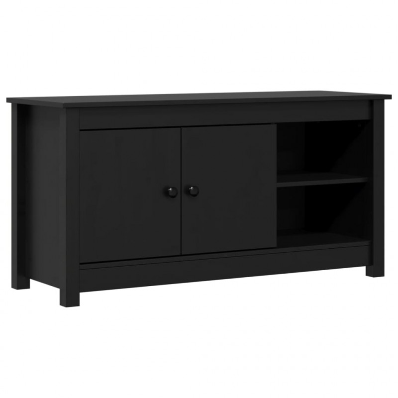 Szafka pod telewizor, czarna, 103x36,5x52 cm, drewno sosnowe