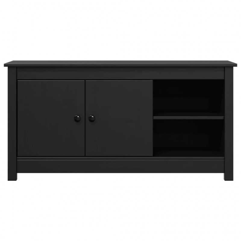 Szafka pod telewizor, czarna, 103x36,5x52 cm, drewno sosnowe