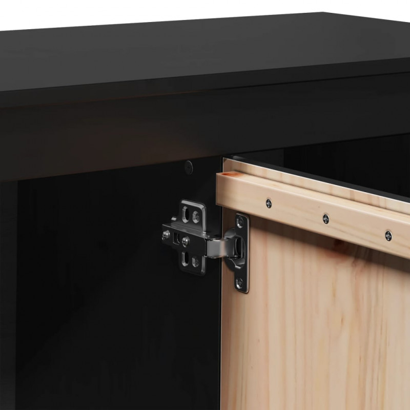 Szafka pod telewizor, czarna, 103x36,5x52 cm, drewno sosnowe