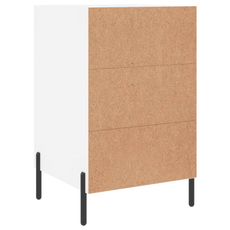Szafka nocna, biała, 40x40x66 cm, materiał drewnopochodny