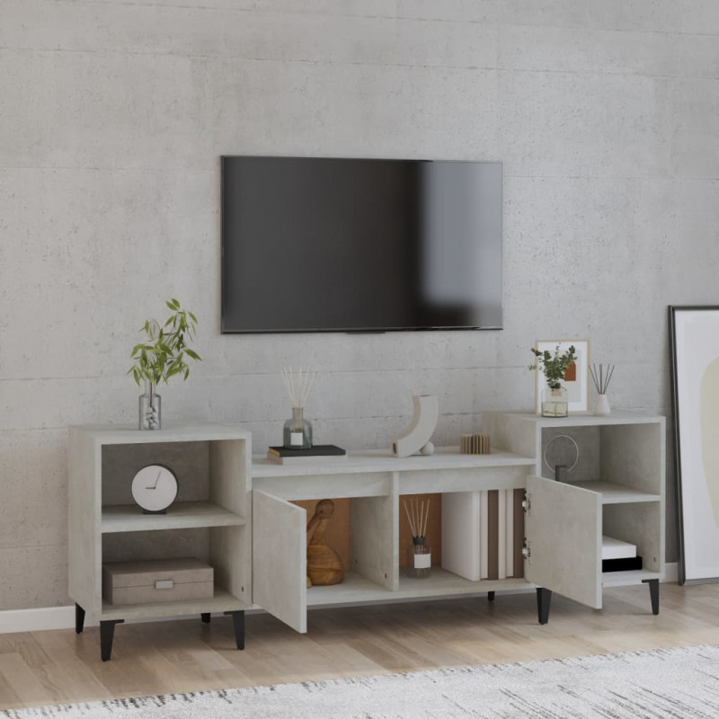 Szafka pod TV, szarość betonu, 160x35x55 cm