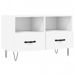 Szafka pod TV, biała, 80x36x50 cm, materiał drewnopochodny