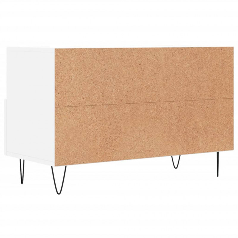 Szafka pod TV, biała, 80x36x50 cm, materiał drewnopochodny