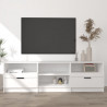 Szafka pod TV, biała, 150x33,5x45 cm, materiał drewnopochodny