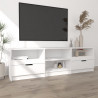 Szafka pod TV, biała, 150x33,5x45 cm, materiał drewnopochodny