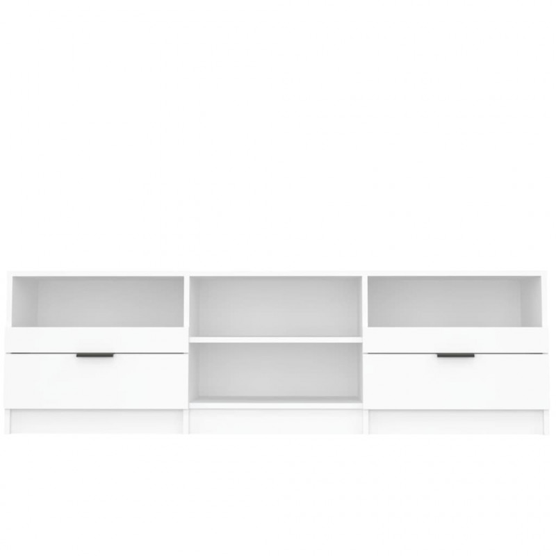 Szafka pod TV, biała, 150x33,5x45 cm, materiał drewnopochodny
