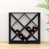 Szafka na wino, czarny, 62x25x62 cm, lite drewno sosnowe