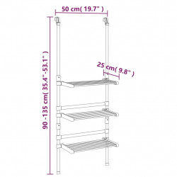 Wisząca suszarka na pranie, 3-poziomowa, aluminium