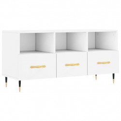 Szafka pod TV, biała, 102x36x50 cm, materiał drewnopochodny