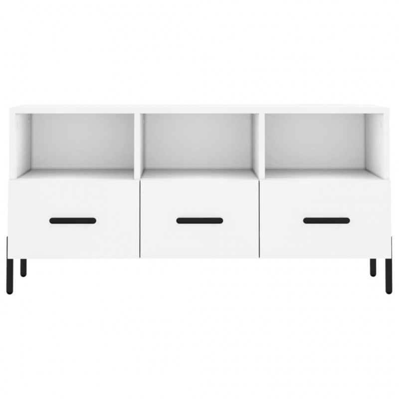 Szafka pod TV, biała, 102x36x50 cm, materiał drewnopochodny
