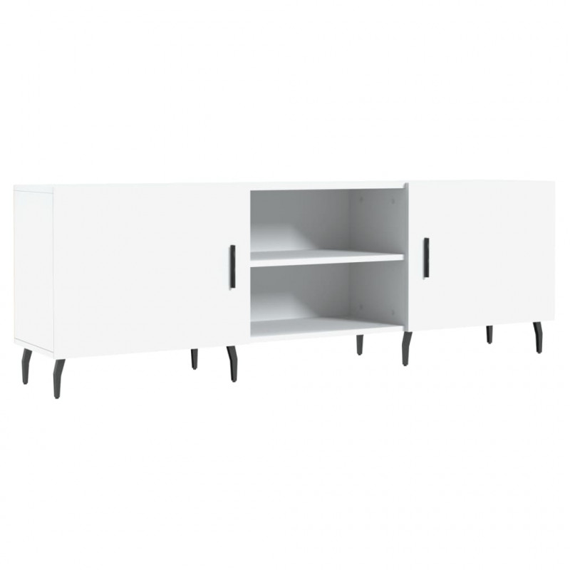Szafka pod TV, biała, 150x30x50 cm, materiał drewnopochodny