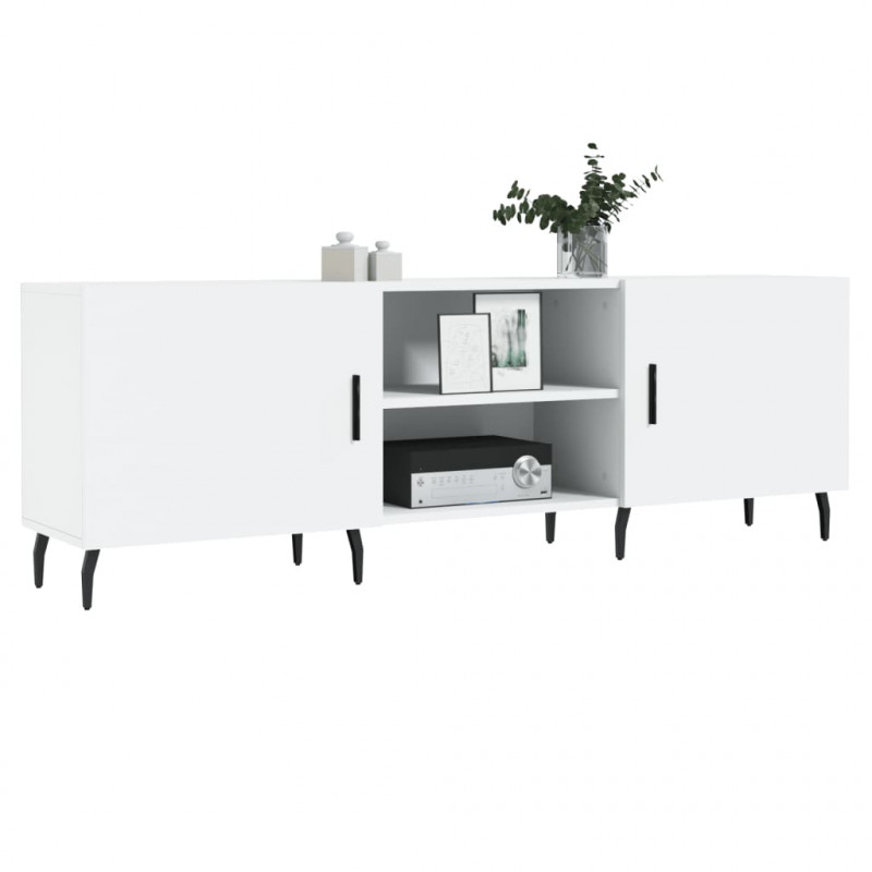 Szafka pod TV, biała, 150x30x50 cm, materiał drewnopochodny