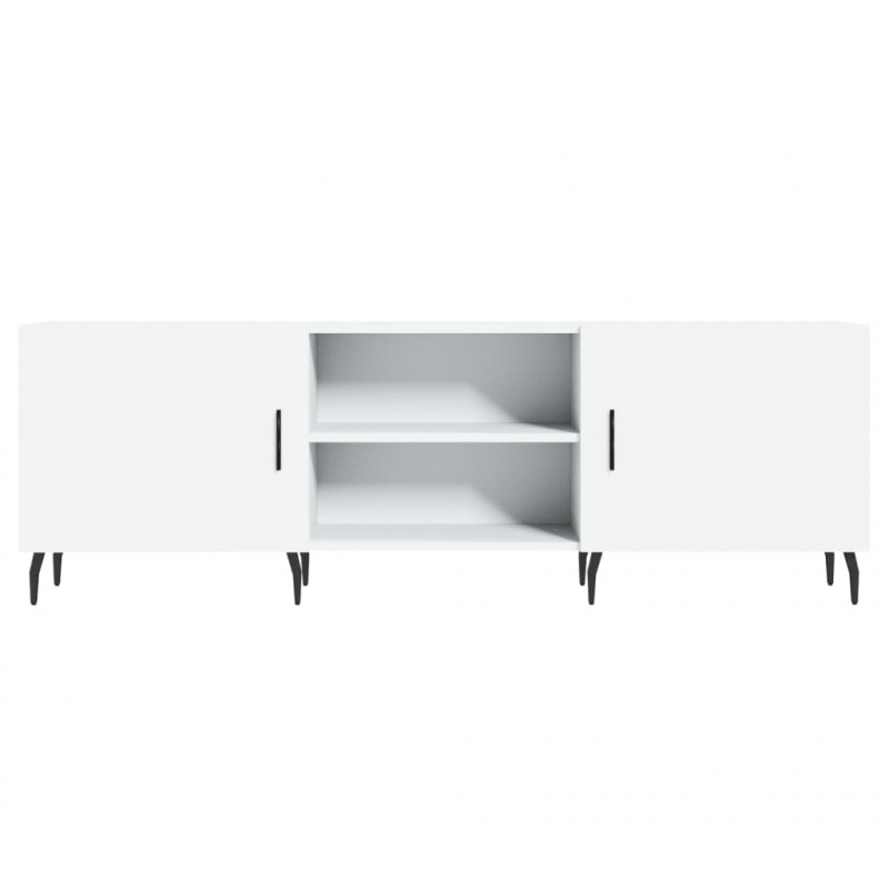 Szafka pod TV, biała, 150x30x50 cm, materiał drewnopochodny