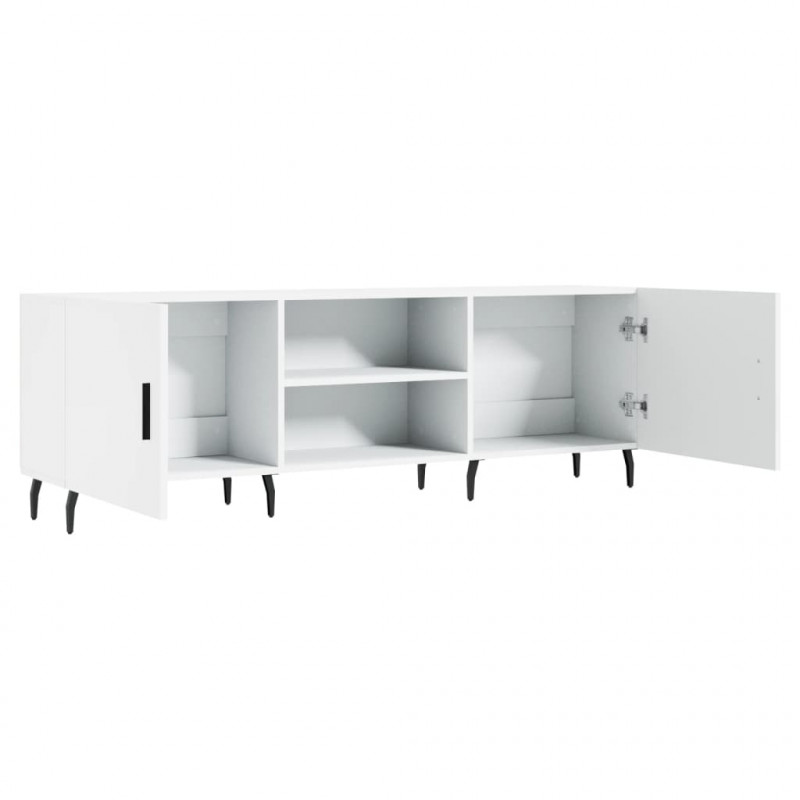 Szafka pod TV, biała, 150x30x50 cm, materiał drewnopochodny