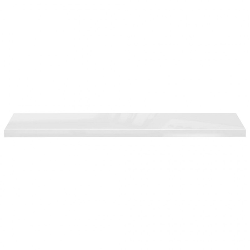Półki ścienne 2 szt., wysoki połysk, biel, 120x23,5x3,8 cm, MDF