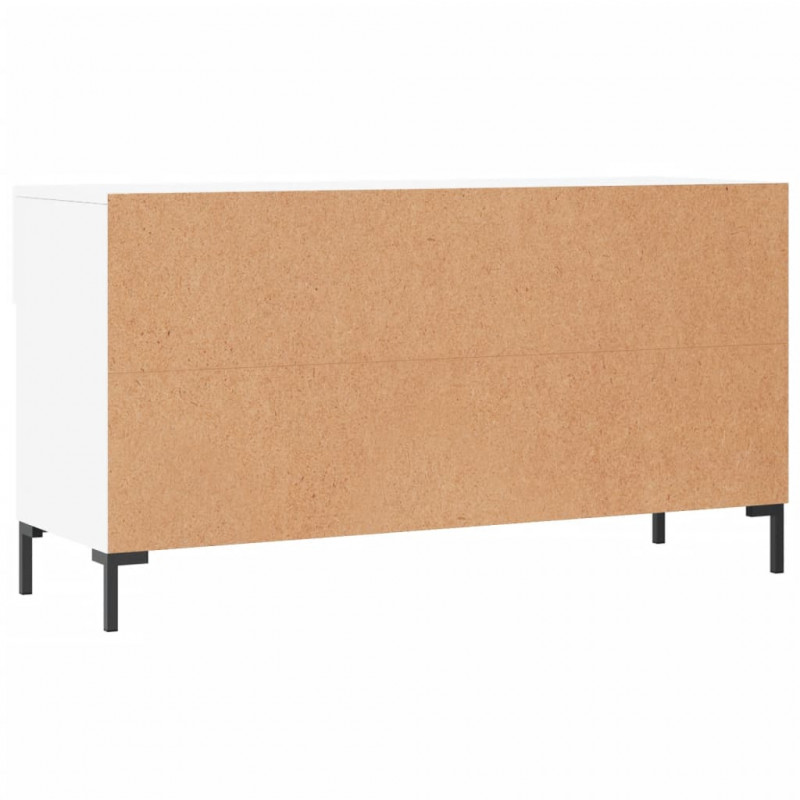 Ławka z miejscem na buty, biała, 102x35x55 cm