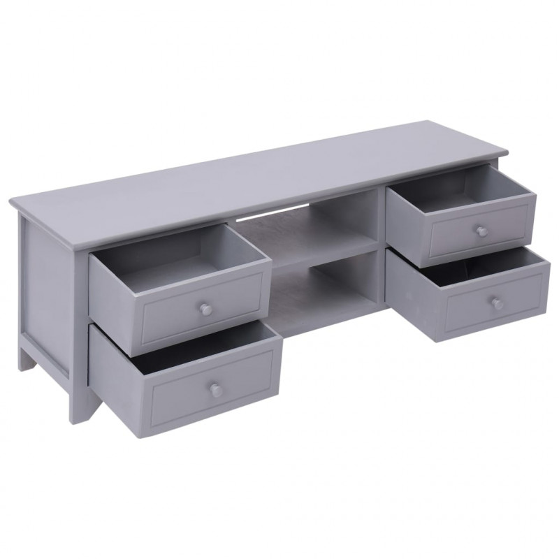 Szafka pod TV, szara, 115 x 30 x 40 cm, drewno paulownia