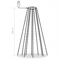 Siatka lampek choinkowych, 250 zimnych białych diod LED, 250 cm