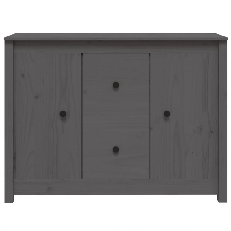 Komoda, szara, 100x35x74 cm, lite drewno sosnowe