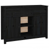 Szafka, czarna, 100x35x74,5 cm, lite drewno sosnowe