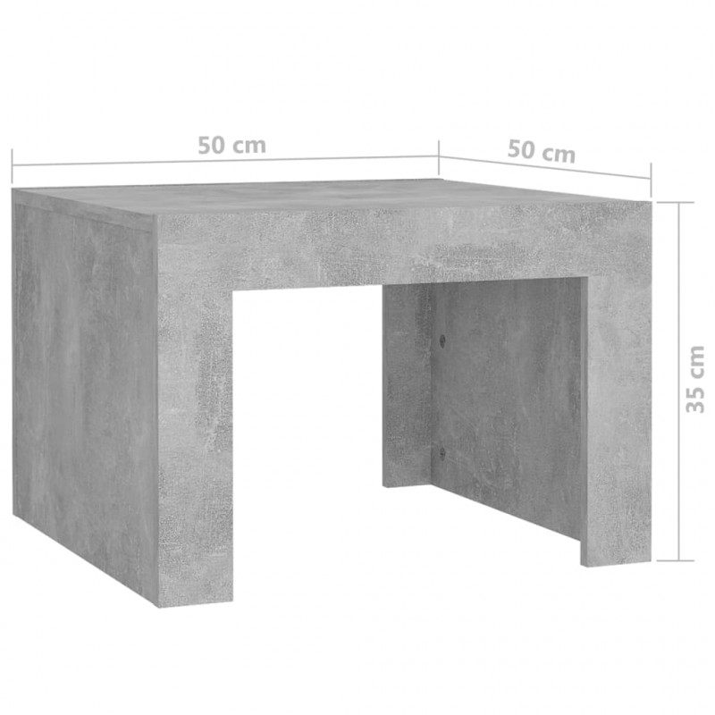 Stolik kawowy, betonowy, 50x50x35 cm, materiał drewnopochodny