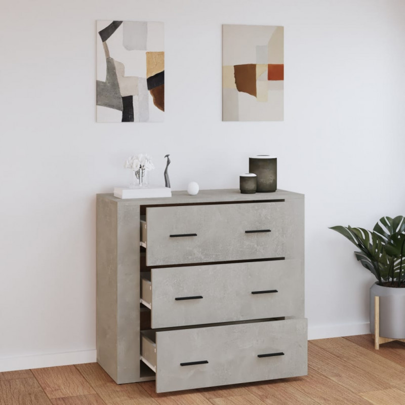 Szafka, szarość betonu, 80x33x70 cm, materiał drewnopochodny