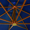 Parasol ogrodowy wiszący, jodłowy słupek, niebieski, 3x3 m