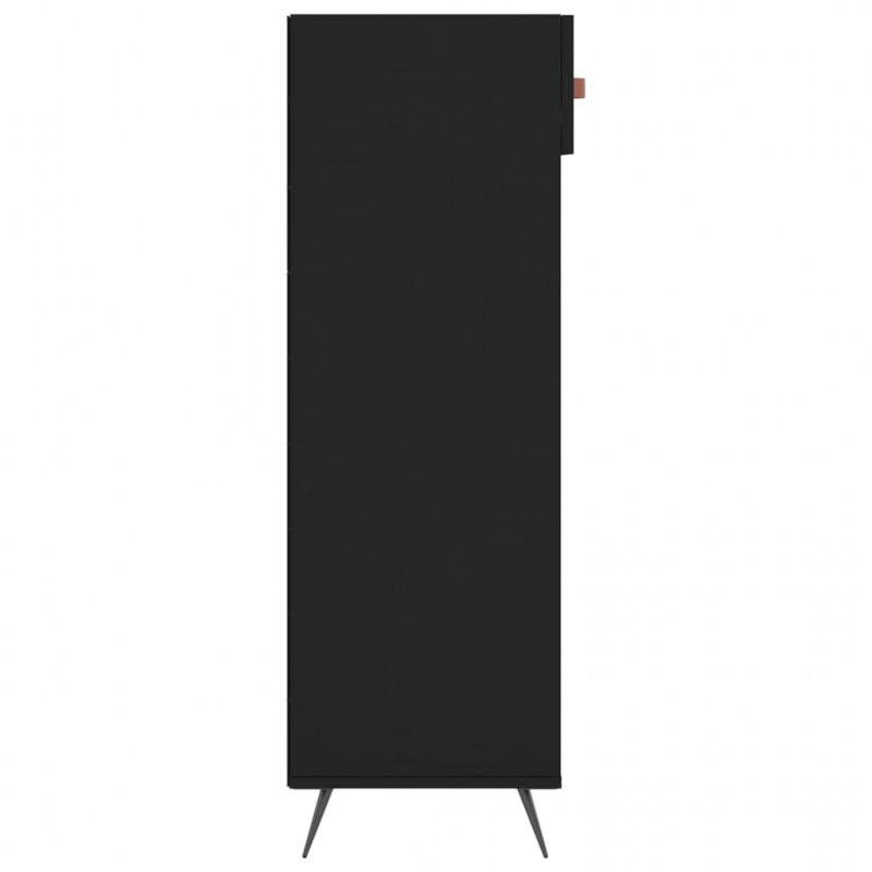 Szafka na buty, czarna, 60x35x105 cm, materiał drewnopochodny