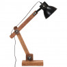Industrialna lampa stołowa, czarna, okrągła, 58x18x90 cm, E27