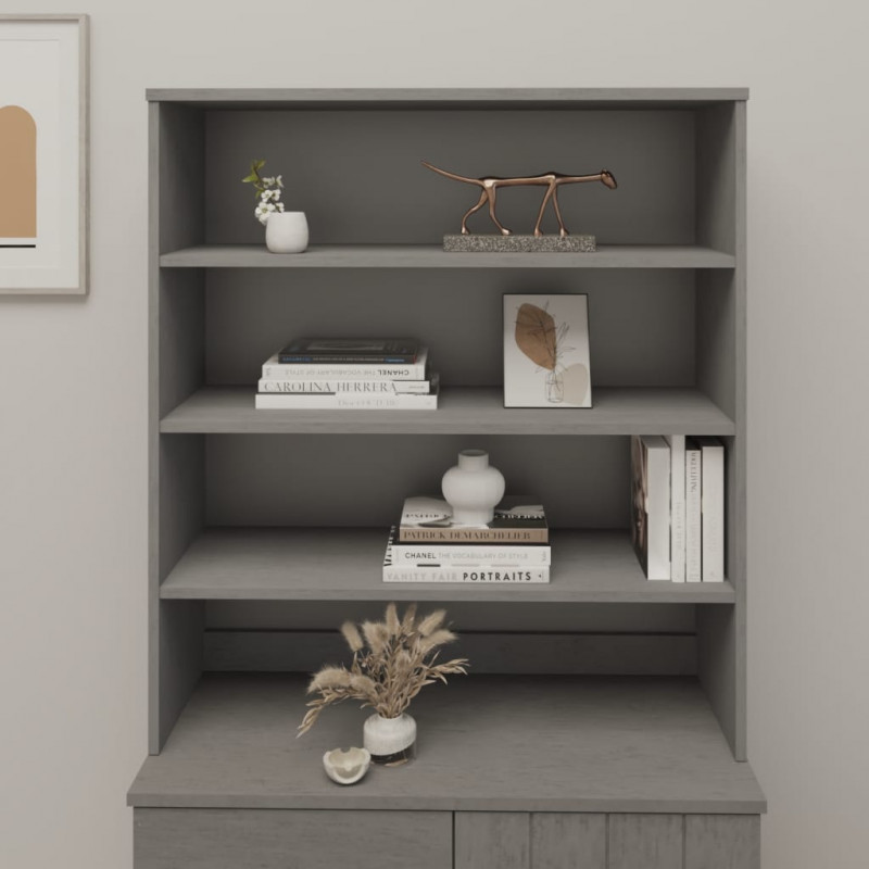 Nadstawka HAMAR, jasnoszara, 90x30x100 cm, lite drewno sosnowe