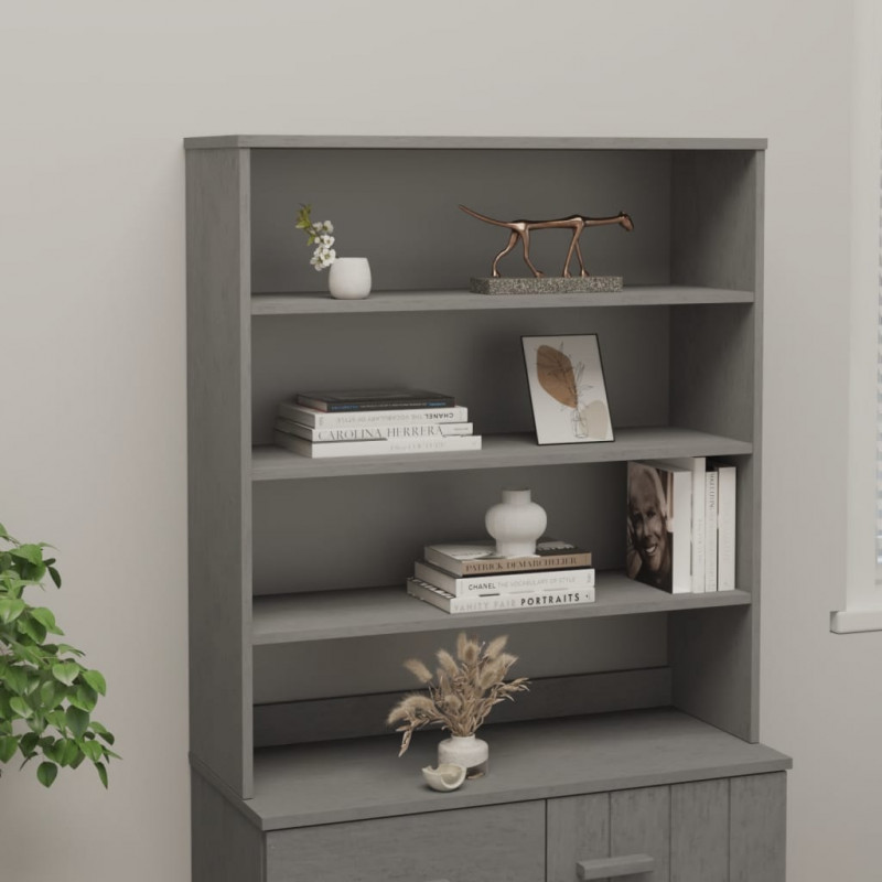 Nadstawka HAMAR, jasnoszara, 90x30x100 cm, lite drewno sosnowe