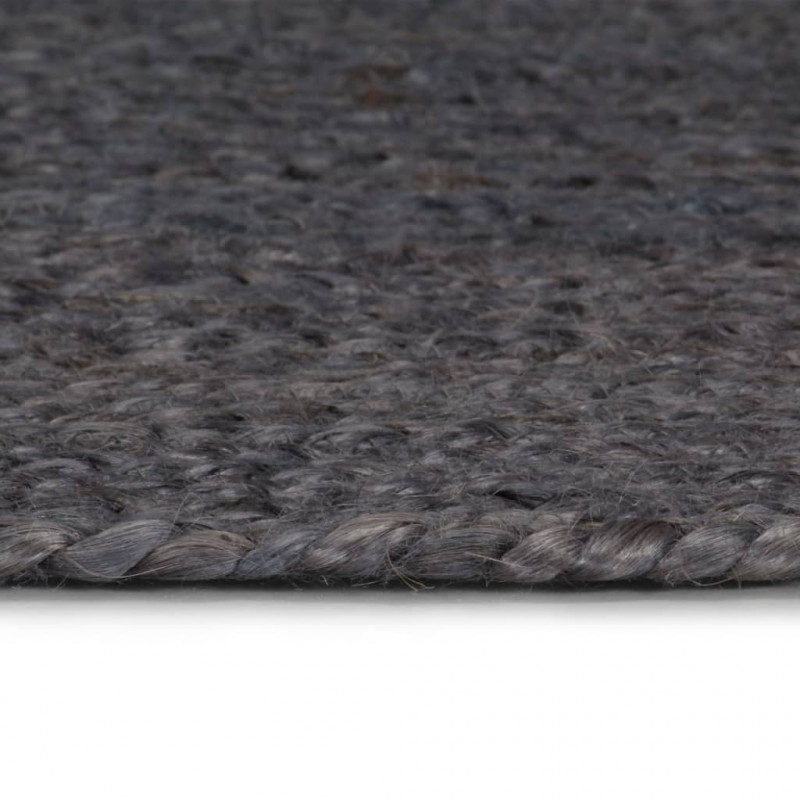 Ręcznie wykonany dywan z juty, okrągły, 120 cm, ciemnoszary