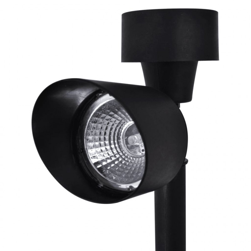 Lampki ogrodowe LED z panelem solarnym, czarne, 12 szt.