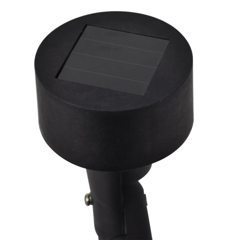 Lampki ogrodowe LED z panelem solarnym, czarne, 12 szt.