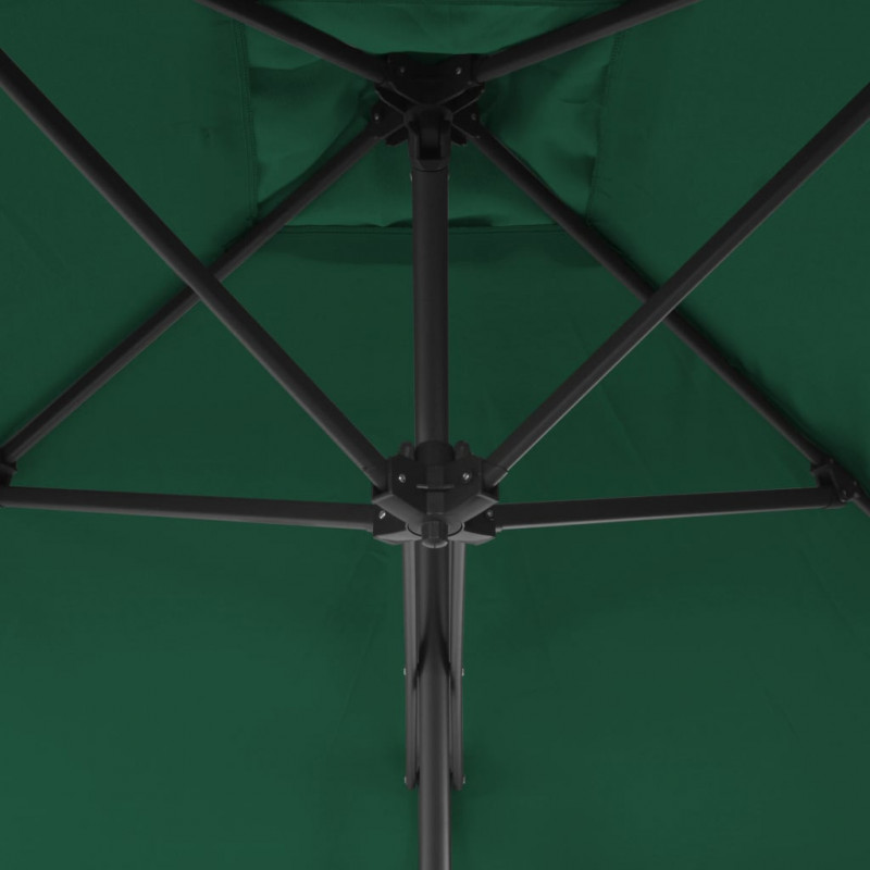 Parasol ogrodowy na słupku stalowym, 250 x 250 cm, zielony