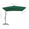 Parasol ogrodowy na słupku stalowym, 250 x 250 cm, zielony